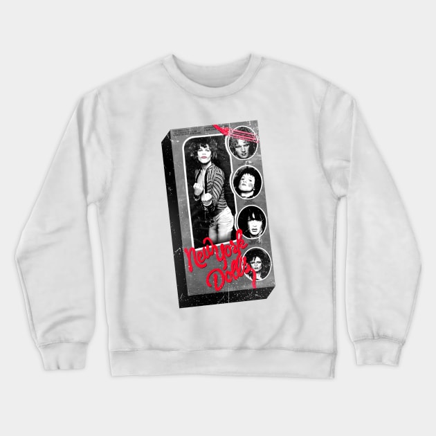 New York Dolls "David Johansen" Doll in a Box !!! Crewneck Sweatshirt by offsetvinylfilm